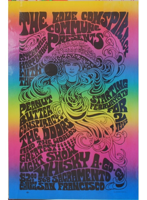 The Love Conspiracy Commune presents... The Doors...". Vers 1970.