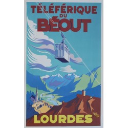 Hubert Mathieu. Lourdes. Le téléphérique du Béout. 1952.