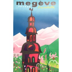 Jacques Auriac. Megève l'ensoleillée. 1973