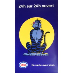 Esso. 24 h sur 24 h ouvert. Vers 1975.