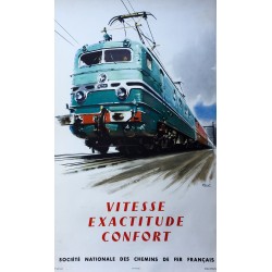 Albert Brenet. SNCF Vitesse Exactitude Confort. 1954.