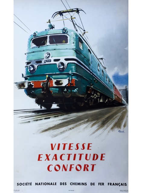 Albert Brenet. SNCF Vitesse Exactitude Confort. 1954.