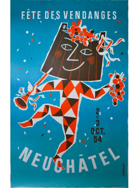 Fête des Vendanges, Neuchâtel. Claude Humbert. 1954.