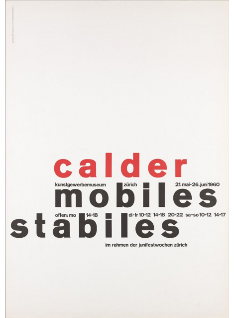 Fridolin Müller. Calder, Mobiles, Stabiles, Zürich. 1960.