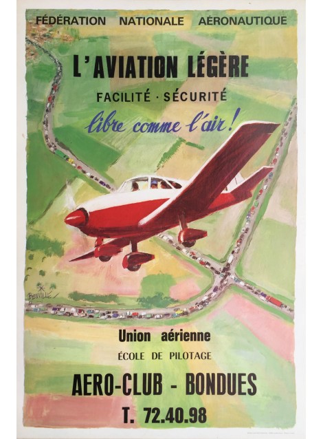 Georges Beuville. L'aviation légère. Vers 1960.