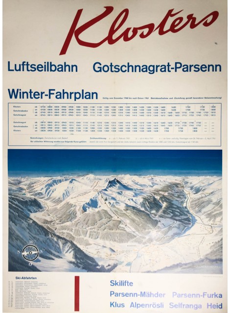 Hausamann. Klosters. Gotschnagrat - Parsenn. 1960.