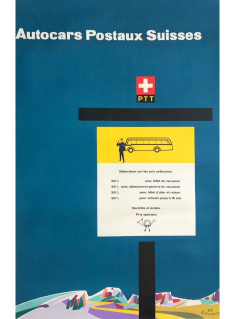 Fritz Kaltenbach. Autocars postaux suisses. 1954.
