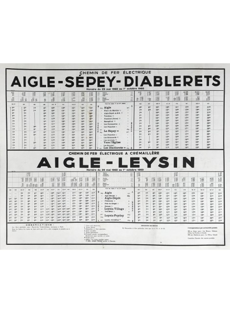 Aigle - Sépey - Diablerets. Aigle Leysin. 1960.