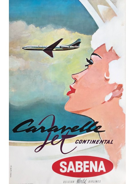 Gaston van den Eynde. Sabena. Caravelle Jet Continental. Ca 1960.