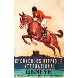 Edouard Elzingre. IXe Concours hippique international Genève. 1947.