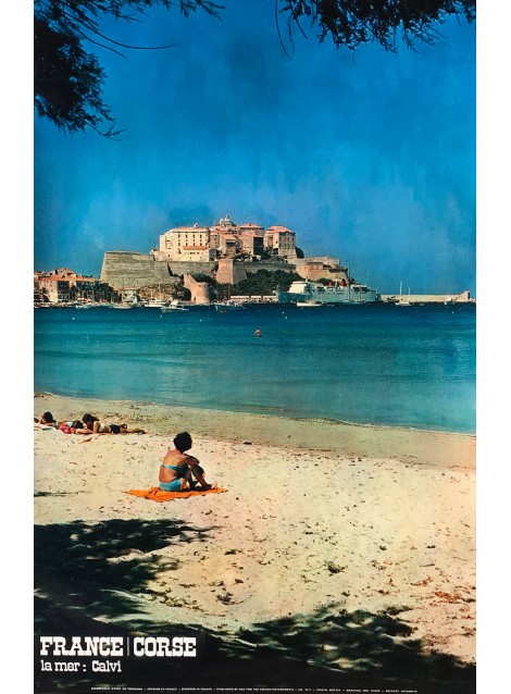 Bottin. Calvi, la mer. France, Corse. 1975.