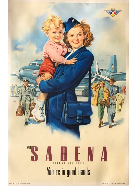 With Sabena, you're in good hands. Ca 1950.