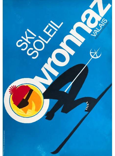 L. Lavanchy, F. Maumary. Ovronnaz, ski, soleil. 1974.