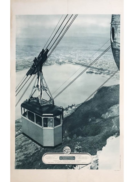 Téléphérique de Mont-Veyrier. Lac d'Annecy. Vers 1935.