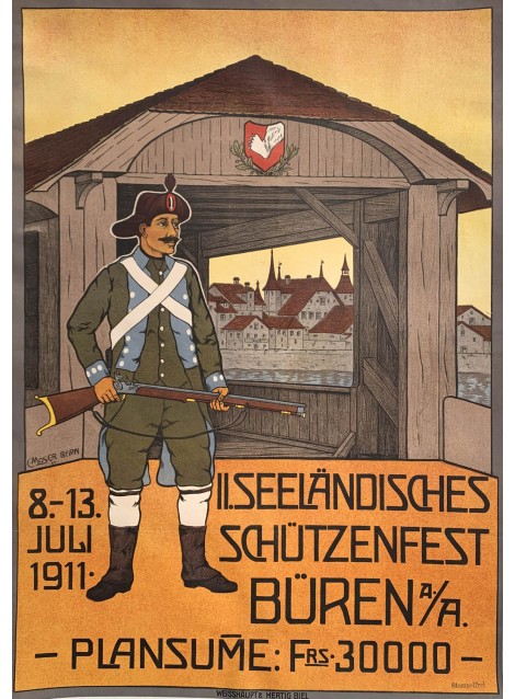 C. Moser. II.Seeländisches Schütenfest Büren. 1911.