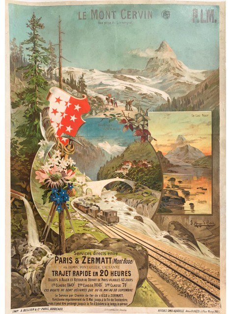 F. Hugo d'Alési. Le Mont Cervin. PLM. Vers 1893.