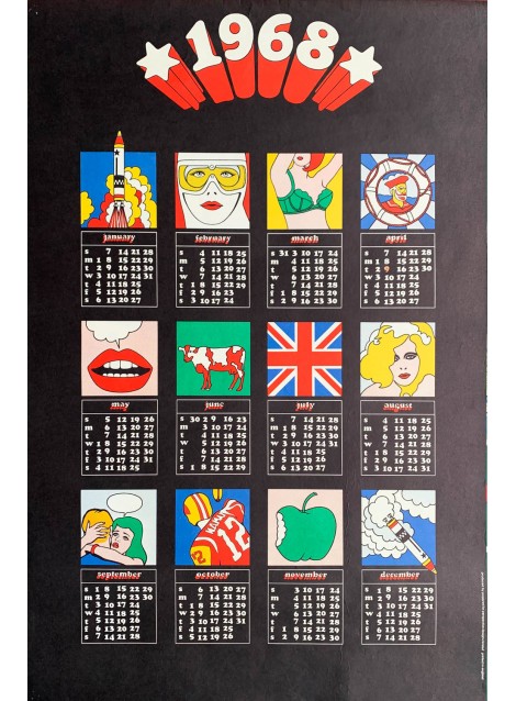 Popprint. Calendar 1968. Pop Art Poster. 1968