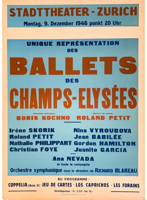 Ballet des Champs-Elysées. Zurich. 1946.