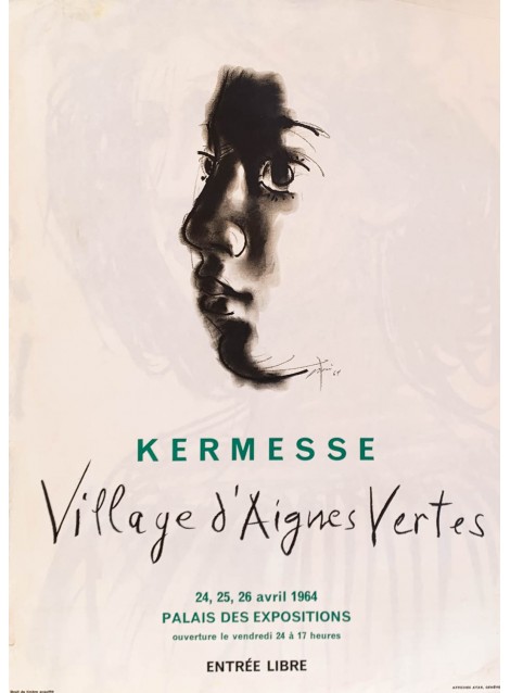 Hans Erni. Kermesse Village d'Aigues Vertes. 1964.