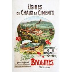 Usines de chaux et ciments, Baulmes. Vers 1895.