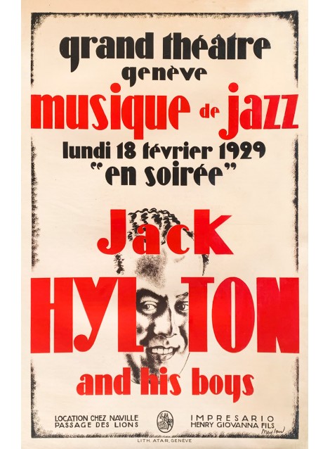 Henri Meylan. Jack Hilton, Jazz, Genève. 1929.