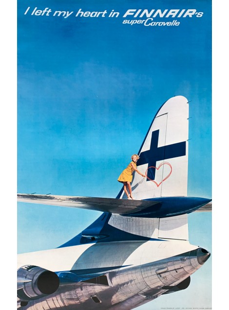 Pohjakallio. Finnair's Super Caravelle. Ca 1965. 