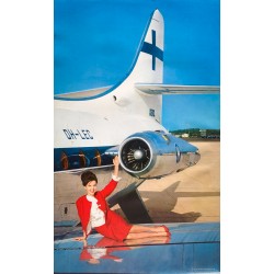Pohjakallio. Finnair's Super Caravelle. Ca 1965. Deux affiches.