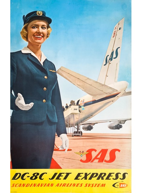 Scandinavian Airlines System. DC-8 Jet Express. Ca 1960.