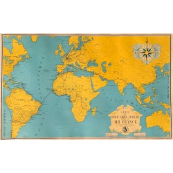 Carte du réseau aérien. Air France. 1938.