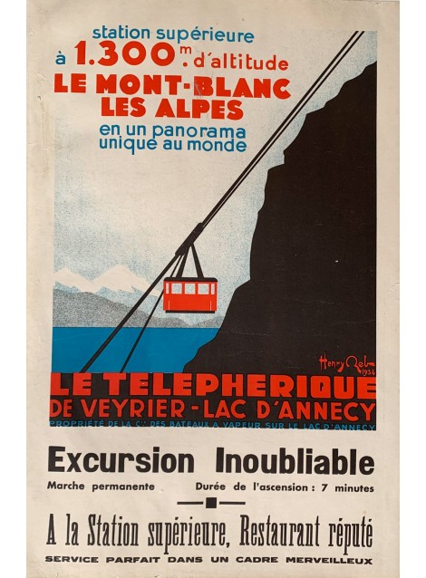 Téléphérique de Veyrier - Lac d'Annecy. Henry Reb. 1934.