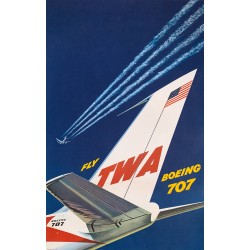 David Klein. Fly TWA. Boeing 707. Ca 1960.