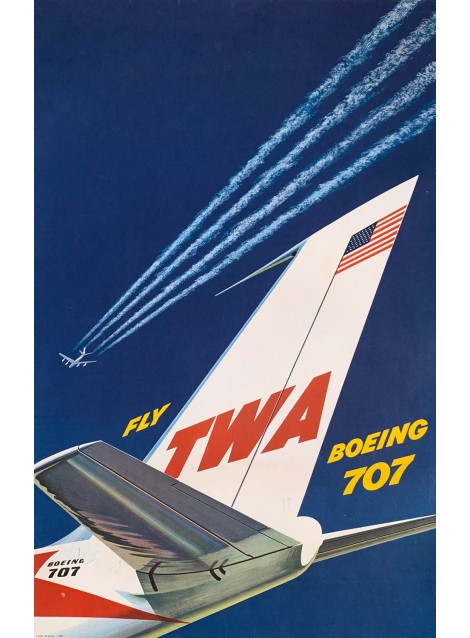David Klein. Fly TWA. Boeing 707. Ca 1960.