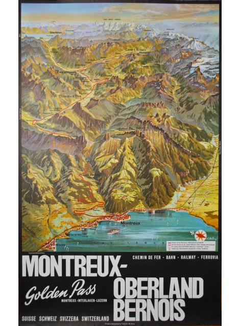 Montreux Oberland Bernois. Louis Koller. 1960.
