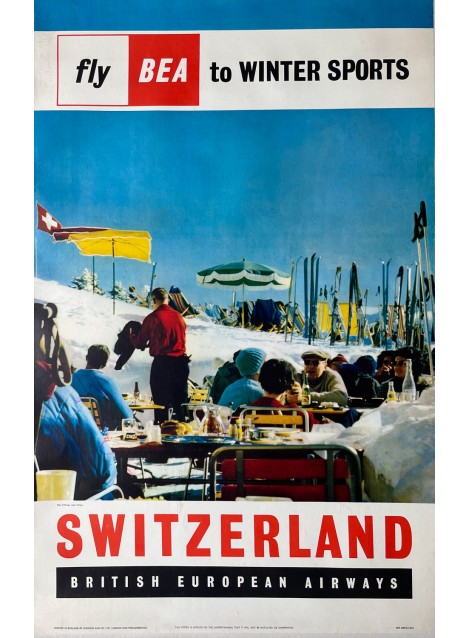 Switzerland. Fly BEA to winter sports. 1963.