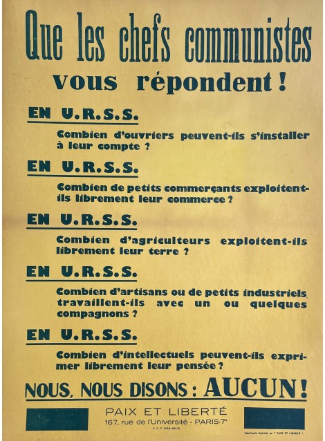 Paix et Liberté. Jeunes de France. Vers 1955