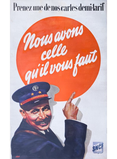 Starr. SNCF Cartes demi-tarif. 1951.