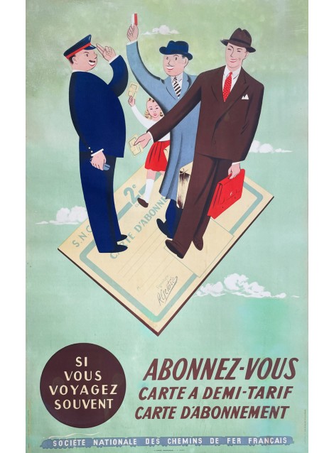 Alliance graphique. SNCF Si vous voyagez souvent. 1947.