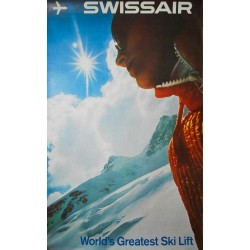 Swissair, World's Greatest Ski Lift. Hubert Graf. 1970.