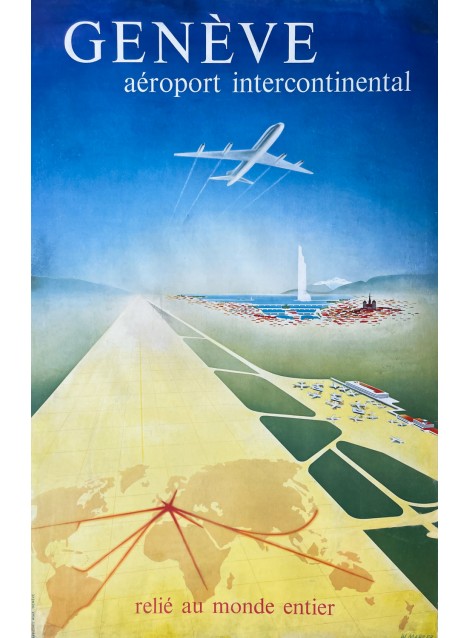 Walter Mahrer. Genève, Aéroport intercontinental. Ca 1958.
