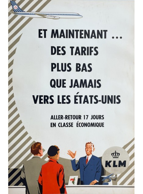 KLM. Vers les Etats-Unis. Ca 1960.