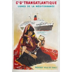 Albert Brenet. Cie Gle Transatlantique. Méditerranée. Tunisie.. Vers 1955.