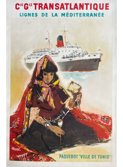 Albert Brenet. Cie Gle Transatlantique. Méditerranée. Tunisie.. Vers 1955.