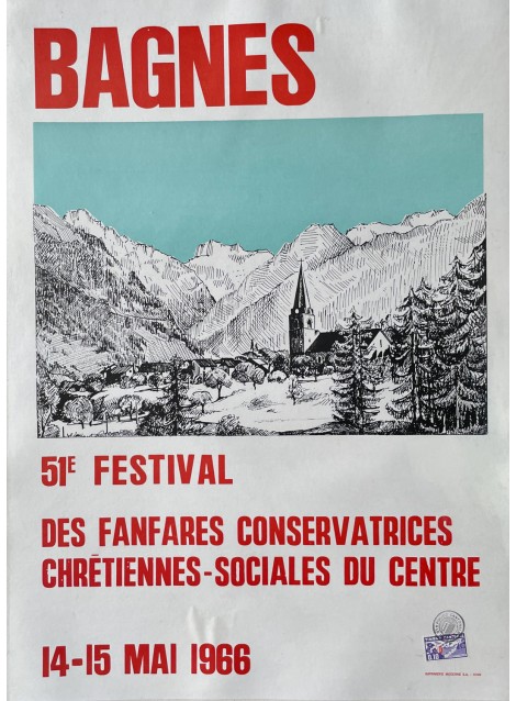 Bagnes, Festival des fanfares. 1966.