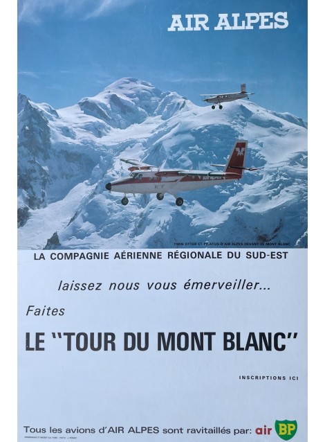 Air Alpes. Le tour du Mont-Blanc. Vers 1968.