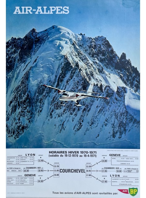 Air Alpes. Horaires hiver 1970-1971.