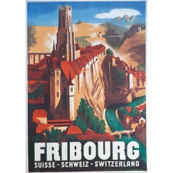 Willy Jordan. Réunion des ses trois affiches sur Fribourg. 1933, 1938, 1949