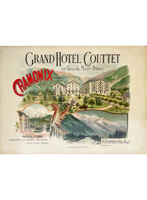 Grand Hôtel Couttet, Chamonix. Vers 1890.