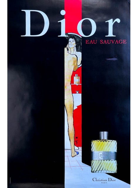 René Gruau. Dior. Eau sauvage. Vers 1980.