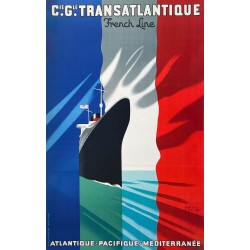 Paul Colin. Cie Gle Transatlantique. French Line. 1949.