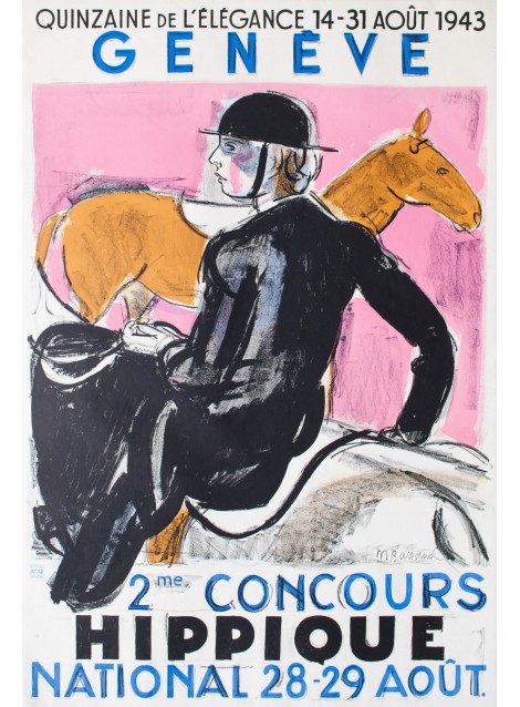 Concours hippique, Genève. Maurice Barraud. 1943.